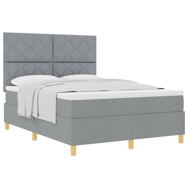 vidaXL Postel s boxspringem s matrac&iacute; Světle &scaron;ed&aacute; 160 x 200 cm textil