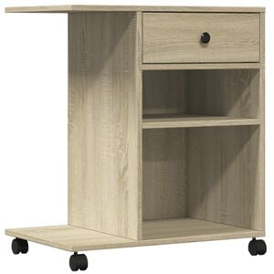 vidaXL Stojan na tisk&aacute;rnu na kolečk&aacute;ch dub sonoma 60 x 40 x 68,5 cm