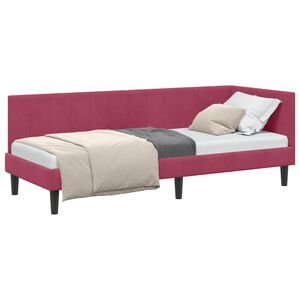 vidaXL Rohov&yacute; r&aacute;m postele V&iacute;no Červen&eacute; 80 x 200 cm samet