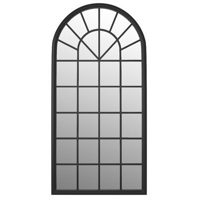 vidaXL Zahradní zrcadlo černé 90 x 45 cm železo do exteriéru