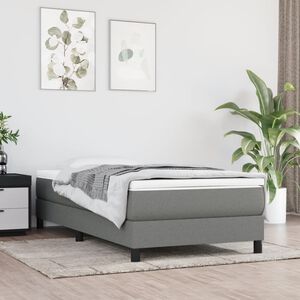 vidaXL Ta&scaron;tičkov&aacute; matrace středn&iacute; tvrdost tmavě &scaron;ed&aacute; 90 x 200 x 20 cm textil