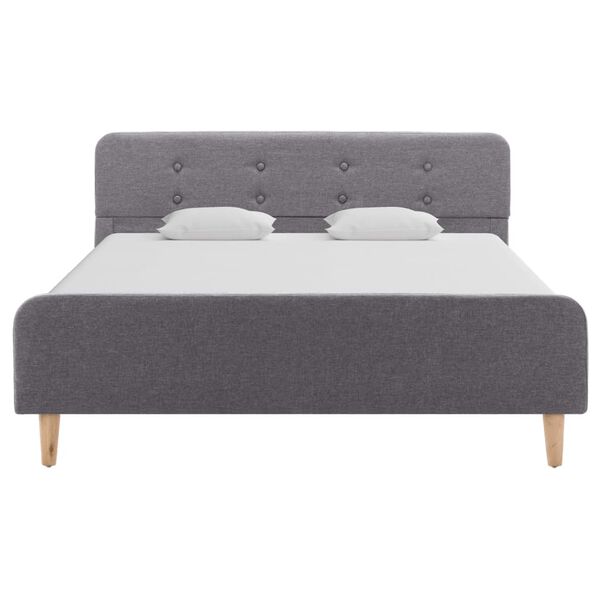 vidaXL R&aacute;m postele světle &scaron;ed&yacute; textil 120 x 200 cm