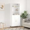 vidaXL Skř&iacute;ň highboard b&iacute;l&aacute; 69,5 x 34 x 180 cm kompozitn&iacute; dřevo