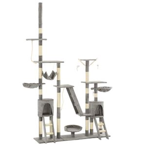 vidaXL &Scaron;krabadlo pro kočky se sisalov&yacute;mi sloupky 230&ndash;250 cm &scaron;ed&eacute;
