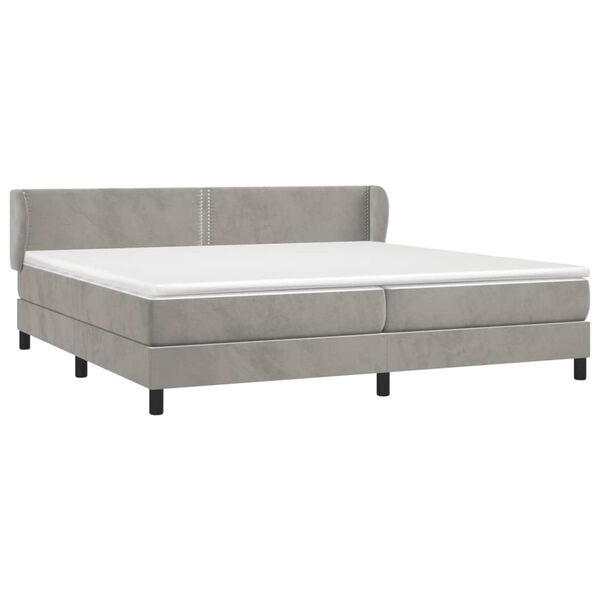 vidaXL Box spring postel s matrac&iacute; světle &scaron;ed&aacute; 200x200 cm samet