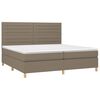vidaXL Box spring postel s matrac&iacute; a LED taupe 200x200 cm textil