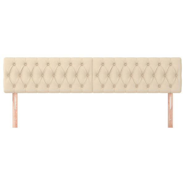 vidaXL Čelo postele 2 ks kr&eacute;mov&eacute; 100x7x78/88 cm textil