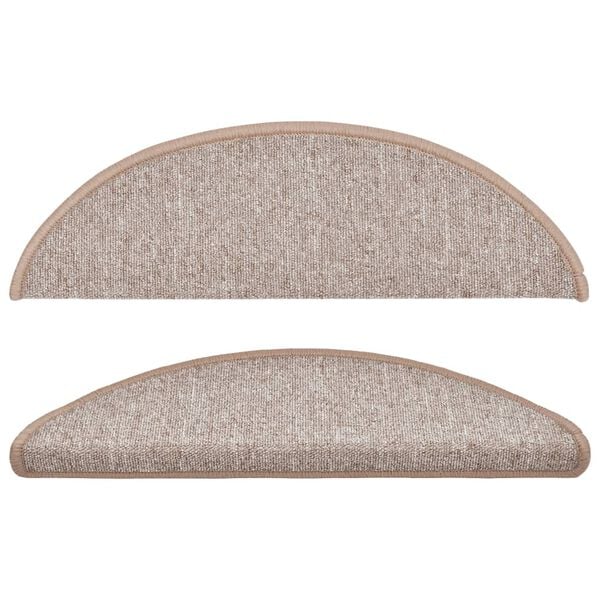 vidaXL Schodov&eacute; rohože 15 ks 56 x 17 x 3 cm světle hněd&eacute; půlkulat&eacute;
