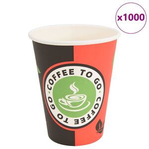 vidaXL Pap&iacute;rov&eacute; kel&iacute;mky na k&aacute;vu 1000 pcs 12oz 300ml červeno-čern&yacute;