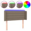 vidaXL Čelo postele s LED taupe 83 x 16 x 78/88 cm textil