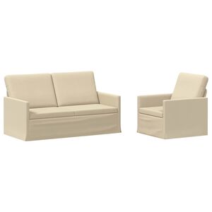 vidaXL Set pohovek 2 pcs Kr&eacute;mov&aacute; Textil