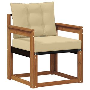 vidaXL Venkovn&iacute; pohovka Masivn&iacute; ak&aacute;ciov&eacute; dřevo a Textilene Př&iacute;rodn&iacute;