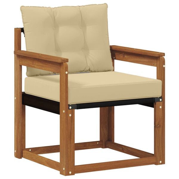 vidaXL Venkovn&iacute; pohovka Masivn&iacute; ak&aacute;ciov&eacute; dřevo a Textilene Př&iacute;rodn&iacute;