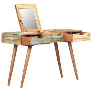 vidaXL Toaletn&iacute; stolek se zrcadlem 112 x 45 x 76 cm recyklovan&eacute; dřevo