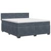 vidaXL Postel boxspring s matrac&iacute; s čelo Tmavě &scaron;ed&aacute; 200 x 200 cm Samet