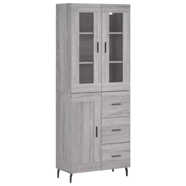 vidaXL Skř&iacute;ň highboard &scaron;ed&aacute; sonoma 69,5 x 34 x 180 cm kompozitn&iacute; dřevo