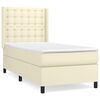 vidaXL Box spring postel s matrac&iacute; kr&eacute;mov&aacute; 90x200 cm uměl&aacute; kůže