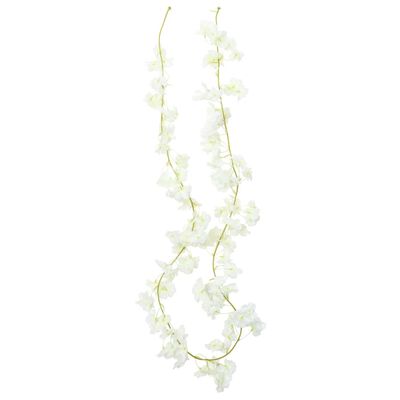 vidaXL Umělé květinové girlandy 6 ks bílé 180 cm