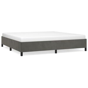 vidaXL R&aacute;m postele bez matrace tmavě &scaron;ed&yacute; 200 x 200 cm samet