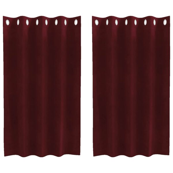vidaXL Zatemňovac&iacute; z&aacute;věsy 2 pcs V&iacute;no Červen&eacute; 140 x 140 cm samet