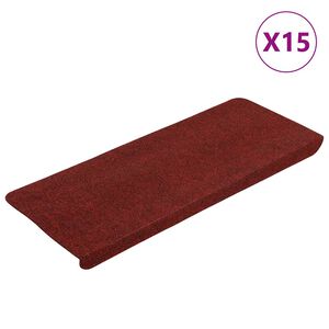 vidaXL Samolepic&iacute; n&aacute;&scaron;lapy na schody 15 ks 65x24,5x3,5 cm červen&eacute;