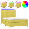 vidaXL Box spring postel s matrac&iacute; a LED zelen&aacute; 140x190 cm textil
