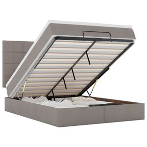 vidaXL Osmansk&yacute; r&aacute;m postele s matrac&iacute; taupe 140x200cm textil