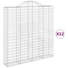 vidaXL Klenut&eacute; gabionov&eacute; ko&scaron;e 12ks 200x30x200/220cm pozinkovan&eacute; železo