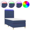 vidaXL Box spring postel s matrac&iacute; a LED modr&aacute; 80 x 200 cm textil
