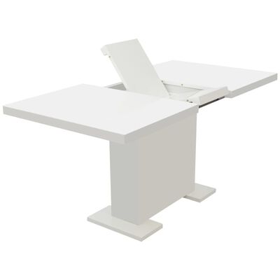 vidaXL Rozkládací jídelní stůl s vysokým leskem bílý