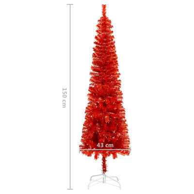 vidaXL Úzký vánoční stromek červený 150 cm