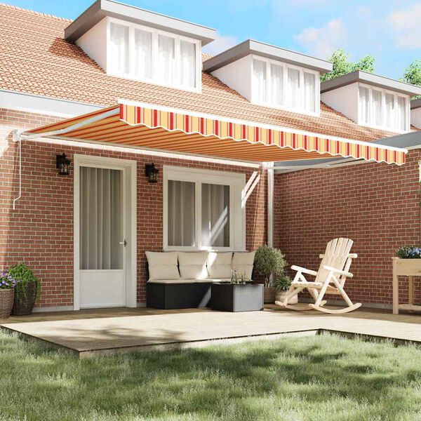 vidaXL Mark&yacute;za Žlut&aacute; a oranžov&aacute; 450 &times; 300 cm Polyester a kov