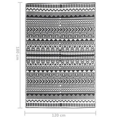 vidaXL Venkovní koberec černý 120 x 180 cm PP