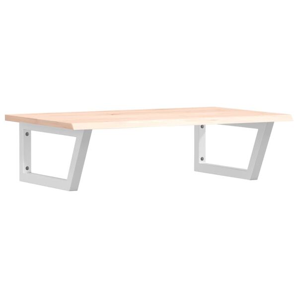 vidaXL Deska pod umyvadlo n&aacute;stěnn&aacute; ocel a masivn&iacute; dubov&eacute; dřevo