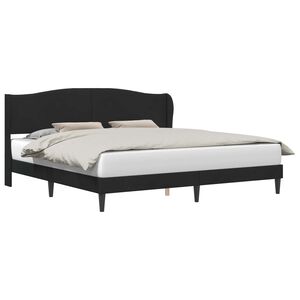 vidaXL R&aacute;m postele s čelo Čern&aacute; 200 x 200 cm Samet