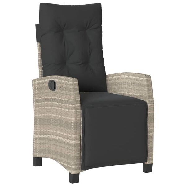 vidaXL 3d&iacute;ln&yacute; bistro set s podu&scaron;kami světle &scaron;ed&yacute; polyratan