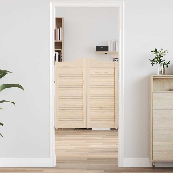 vidaXL Kř&iacute;dlov&eacute; dveře Louvred Design 1 p&aacute;r 90x80 cm borovicov&yacute; masiv