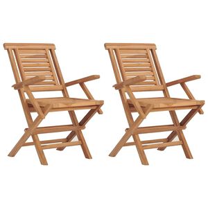 vidaXL Skl&aacute;dac&iacute; židle 2 ks 56x63x90 cm Masivn&iacute; teak