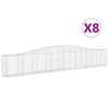 vidaXL Klenut&eacute; gabionov&eacute; ko&scaron;e 8 ks 400x30x60/80 cm pozinkovan&eacute; železo