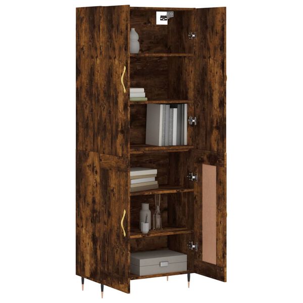 vidaXL Skř&iacute;ň highboard kouřov&yacute; dub 69,5 x 34 x 180 cm kompozitn&iacute; dřevo
