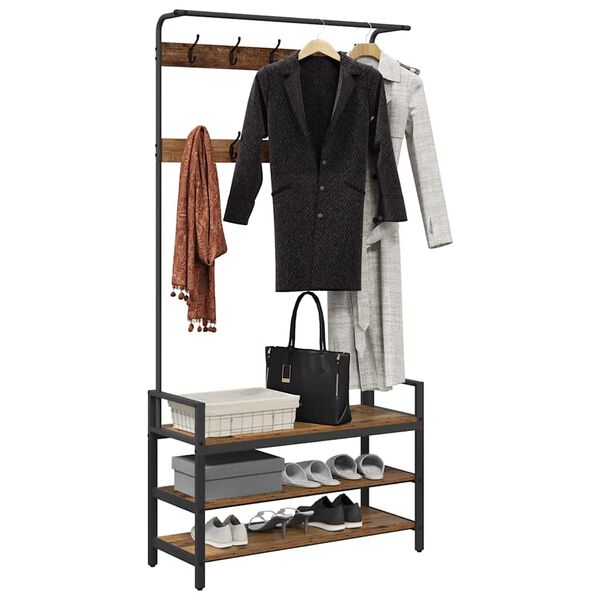 vidaXL Vě&scaron;&aacute;k na kab&aacute;ty Star&eacute; dřevo 95 x 34 x 184 cm Kompozitn&iacute; dřevo