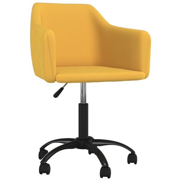 vidaXL Otočn&eacute; j&iacute;deln&iacute; židle 6 ks žlut&eacute; samet