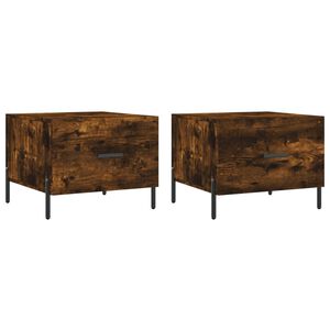 vidaXL Konferenčn&iacute; stolky 2 ks kouřov&yacute; dub 50x50x40cm kompozitn&iacute; dřevo
