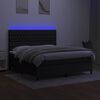 vidaXL Box spring postel s matrac&iacute; a LED čern&aacute; 160x200 cm textil