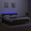 vidaXL Box spring postel s matrac&iacute; a LED tmavě hněd&aacute; 160x200 cm textil