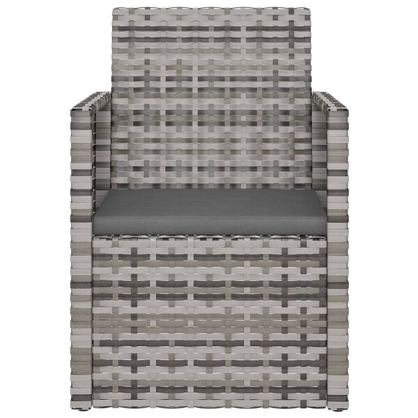vidaXL 3dílná zahradní sedací souprava s poduškami polyratan šedá