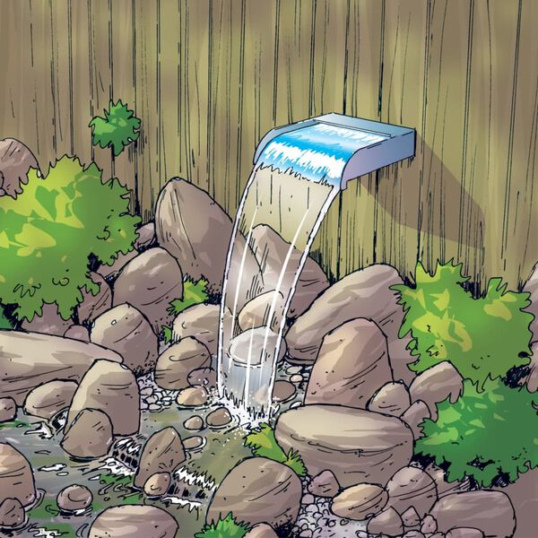 Ubbink Vodop&aacute;d Nevada 60 cm s LED osvětlen&iacute;m nerezov&aacute; ocel