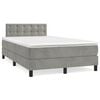 vidaXL Box spring postel s matrac&iacute; světle &scaron;ed&aacute; 120 x 200 cm samet