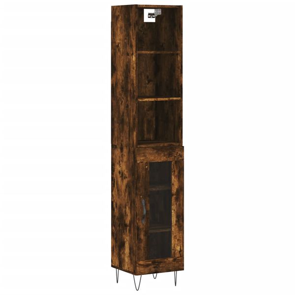 vidaXL Skř&iacute;ň highboard kouřov&yacute; dub 34,5 x 34 x 180 cm kompozitn&iacute; dřevo