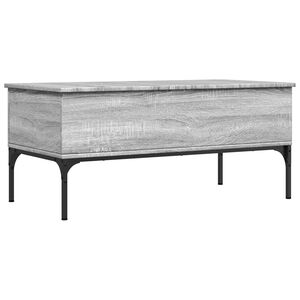 vidaXL Konferenčn&iacute; stolek &scaron;ed&yacute; sonoma 100 x 50 x 45 cm kompozit a kov